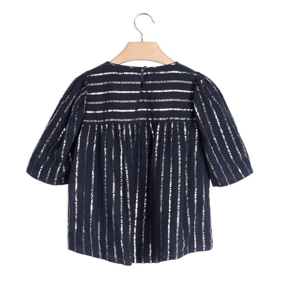 EUC Isabel Marant Sara Flowy Blouse Top Striped Metallic - Picture 2 of 9